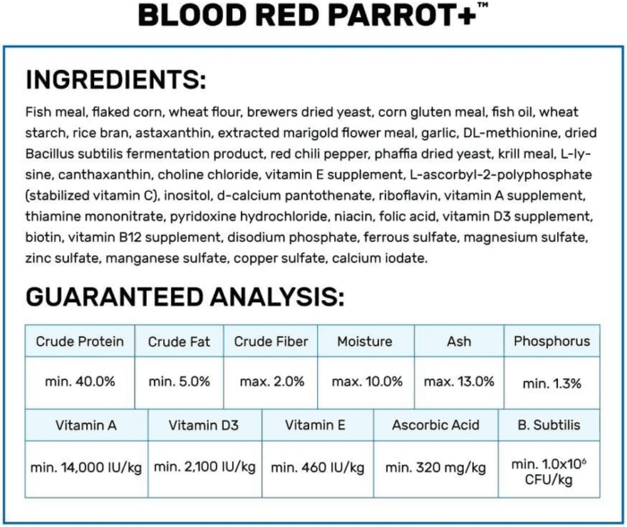 Blood Red Parrot+ Fish Food, Medium Pellet, 11.7 Oz. (333G) - Image 3