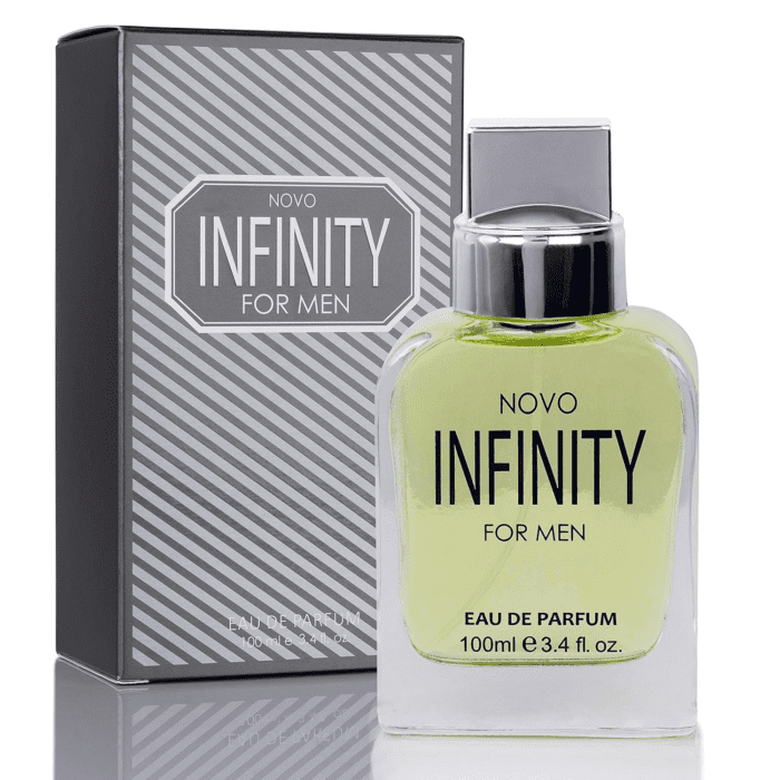 Novo Infinity for Men - 3.4 Fluid Ounce Eau De Parfum Spray for Men - Refreshing Citrusy & Floral Top Notes with Subtle Woody Undertones Smell Fresh All Day Long Gift for Men for All Occasions