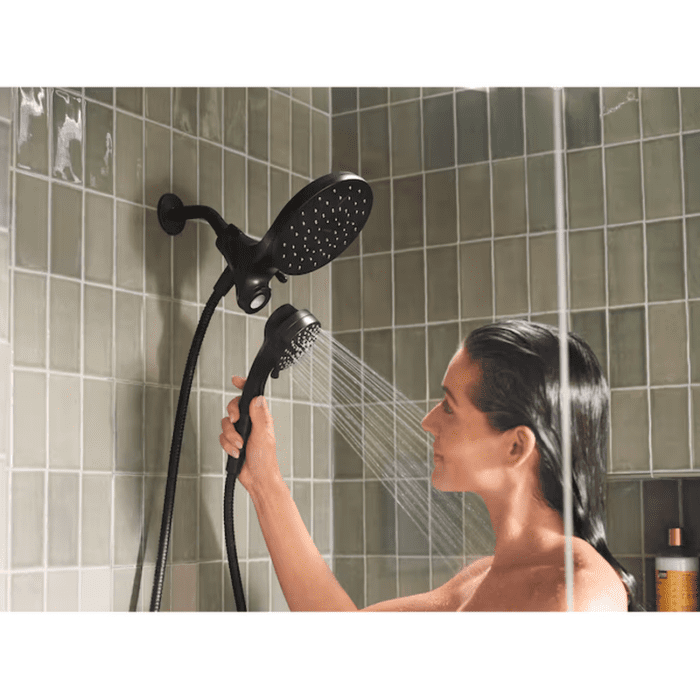 Graeden Magnetix Matte Black 1-Handle Multi-Head 6.75-In round Bathtub and Shower Faucet Valve Included - Image 9