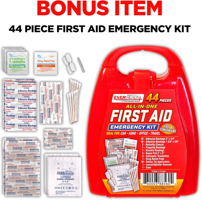 Premium Trauma First Aid Kit for Outdoors, Workplace, and Home - Exceed OSHA Guidelines and ANSI 2009 Standards - 240 Pieces - Includes Bonus Travel Kit - Image 6