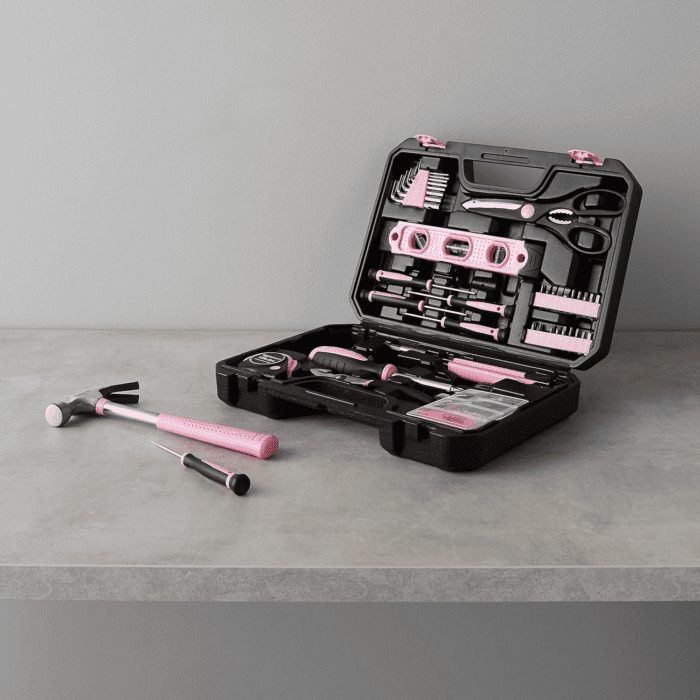 DIY Household Tool Set with Storage Case, 142 Piece, Pink, 13.39 X 9.25 X 2.95 Inch - Image 8