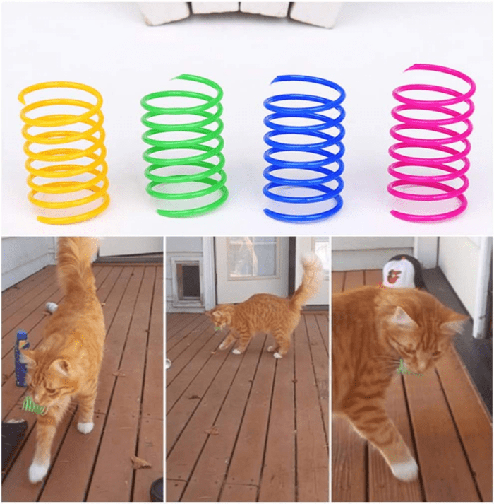 Cat Spiral Spring, 12 Pc Cat Creative Toy to Kill Time and Keep Fit Interactive Cat Toy Sturdy Heavy Plastic Spring Colorful Springs Cat Toy for Swatting, Biting, Hunting Kitten Toys - Image 4