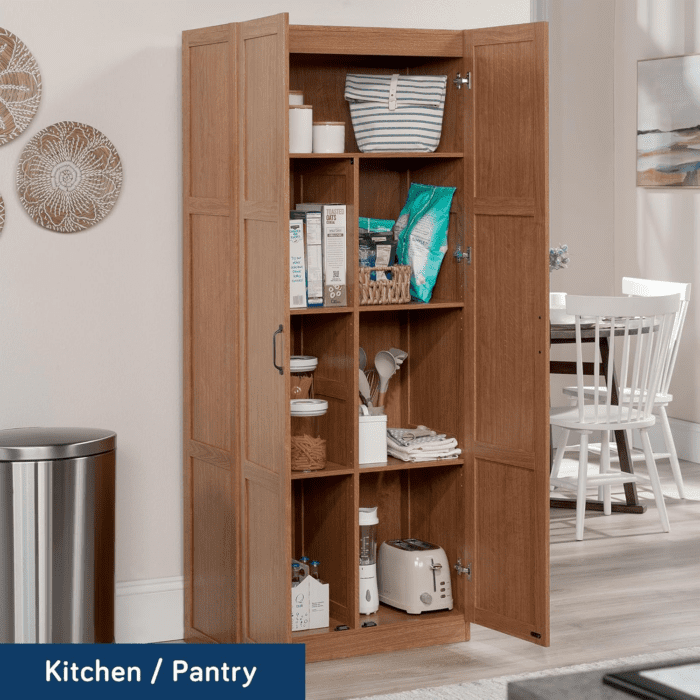 Select Storage Cabinet, Pantry Cabinet Kitchen Storage with Adjustable Shelves, Bathroom Storage Cabinet, in Highland Oak - Image 4