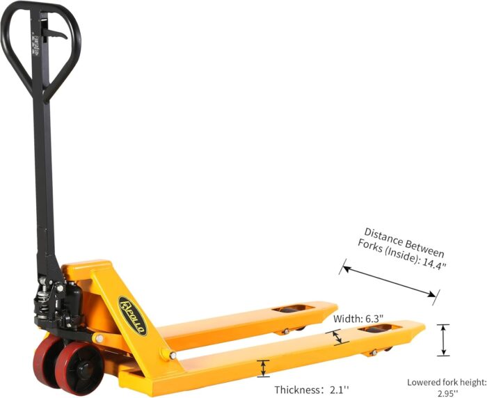 Pallet Jack Truck, 5500Lbs Capacity 27" W X 48" L Forks Manual Standard Duty Pallet Truck - Image 4