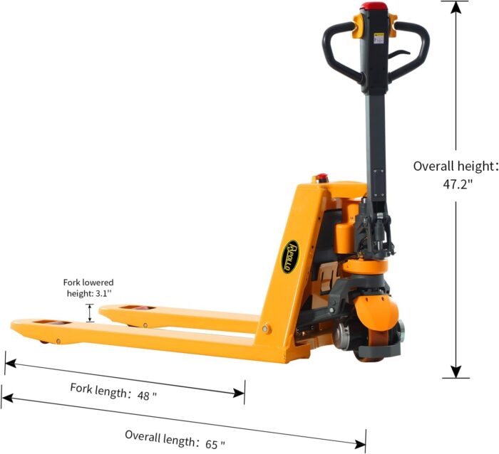 2 Pieces Full Electric Pallet Jack 3300 Lb Capacity, 48" X 27" Forks Powered Pallet Lift Truck Lithium Battery for Indoor Storage and Material Handling - Image 3