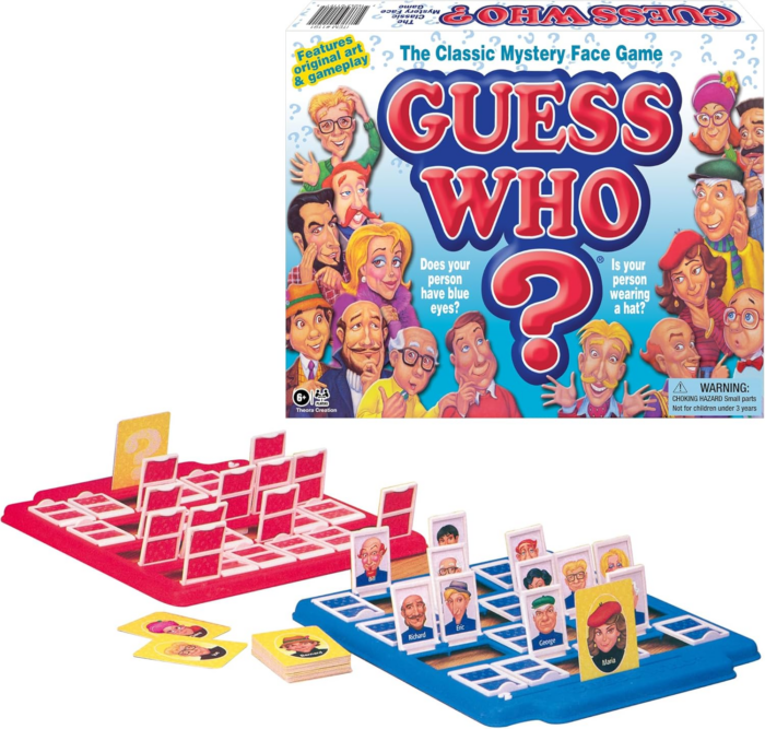 Guess Who? Board Game with Classic Characters by  Games USA, Classic Children'S Mystery Board Game of Deduction for 2 Players, Ages 6+ (1191)