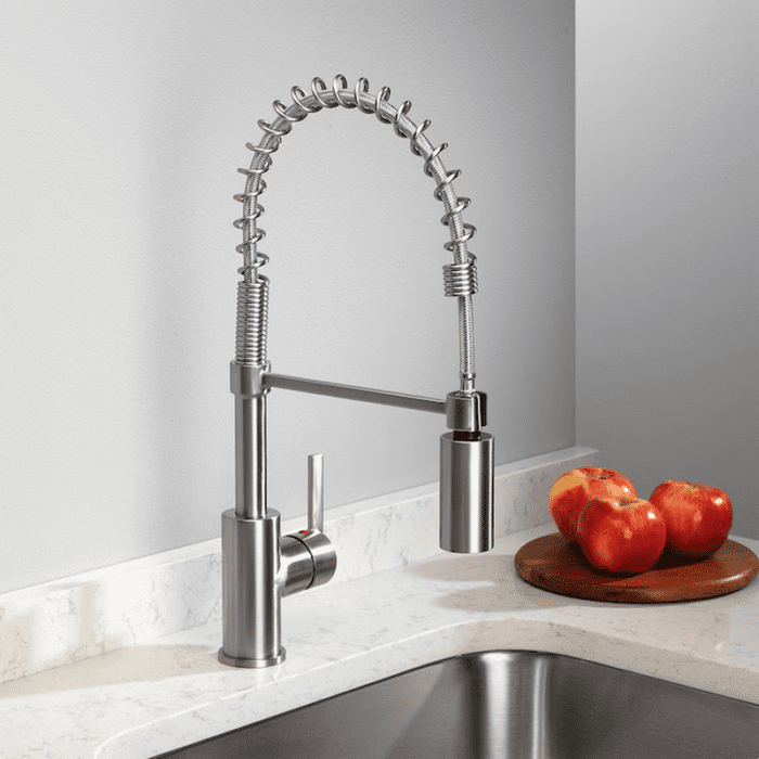 Flynt Stainless Steel Single Handle Pull-Down Kitchen Faucet with Sprayer (Deck Plate Included) - Image 30