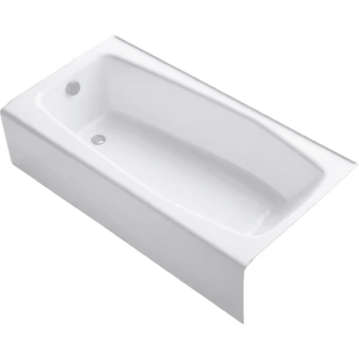 Villager 30.25-In X 60-In White Cast Iron Alcove Soaking Bathtub (Left Drain) - Image 3