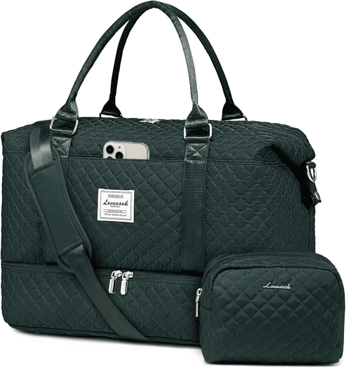 Travel Duffle Bag,Weekender Bags for Women with Shoe Compartment，Carry on Overnight Bag with Toiletry Bag,Gym Duffel Bag with Wet Pocket, Hospital Bags for Labor and Delivery