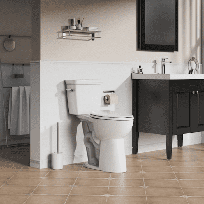 White Elongated Tall Height Soft Close 2-Piece Toilet 12-In Rough-In Watersense 1.28 GPF - Image 7