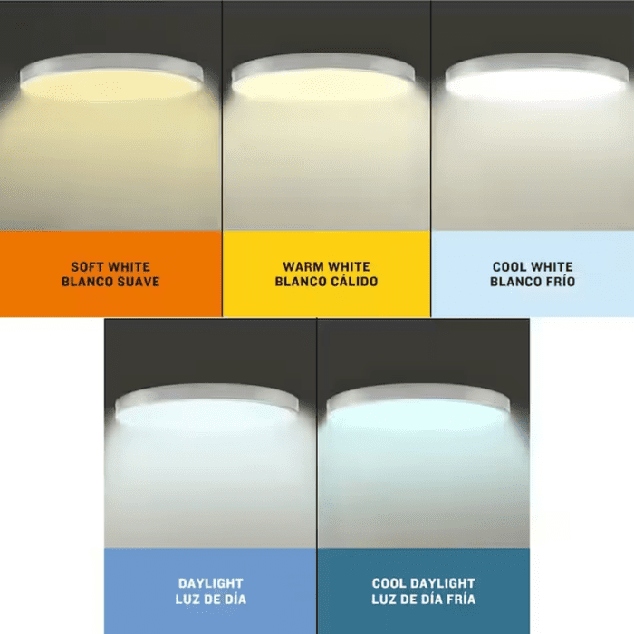 Adjustable Color Temperature 1-Light 13-In Brushed Nickel LED Flush Mount Light - Image 4