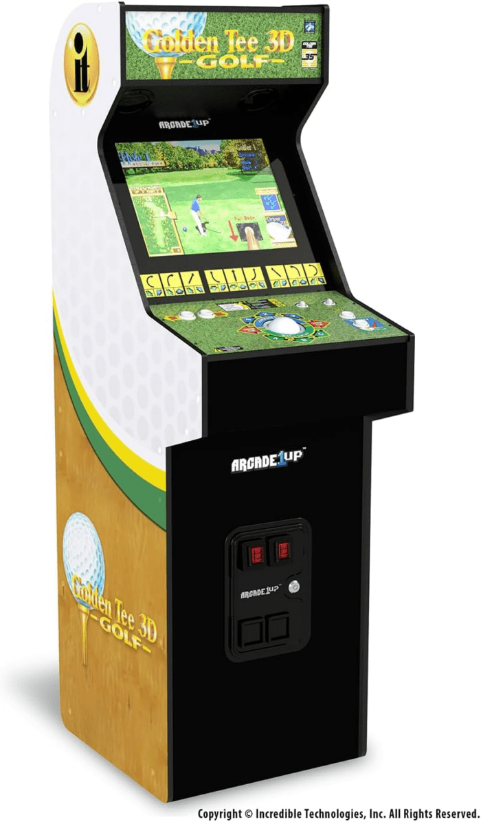 Golden Tee 3D Deluxe Arcade Machine, Built for Your Home, over 5-Foot-Tall Cabinet with 8 Classic Games