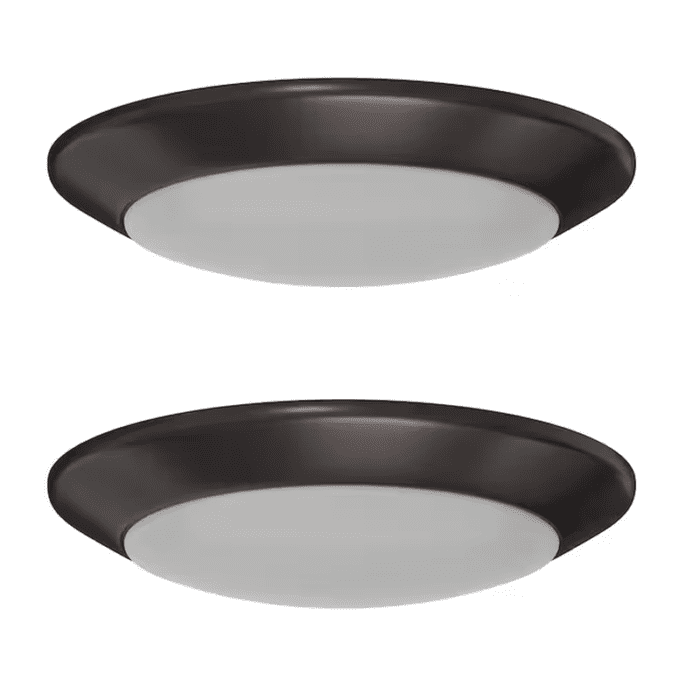 1-Light 7.4-In Brushed Nickel LED Flush Mount Light (2-Pack) - Image 7