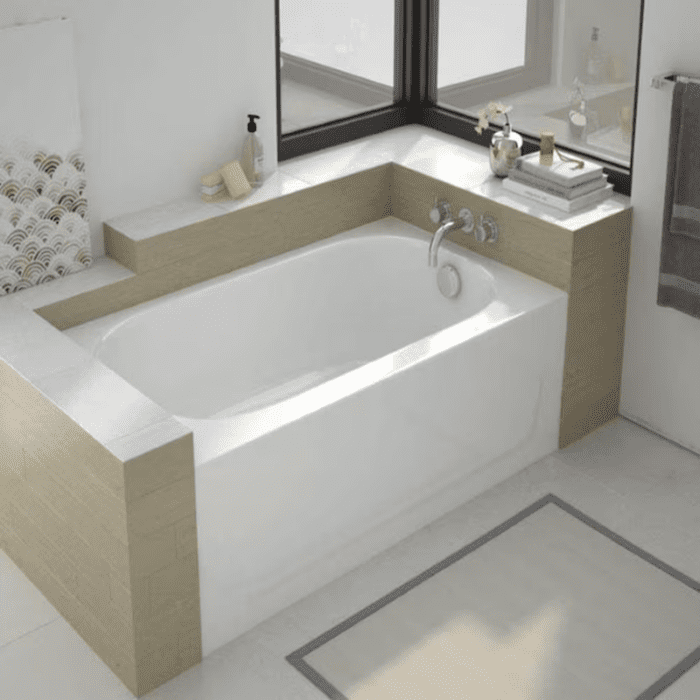 Pro Steel 30-In X 54-In White Porcelain Enameled Steel Alcove Soaking Bathtub (Right Drain) - Image 4