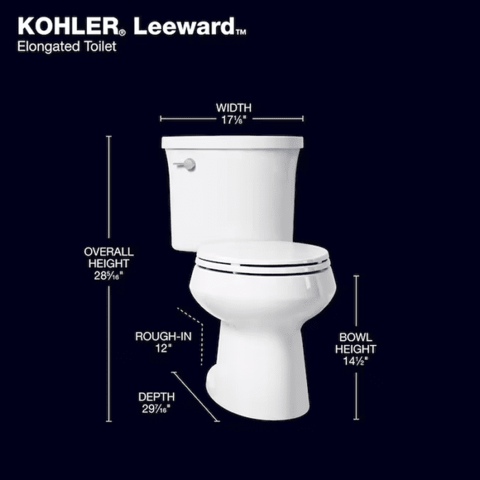 Leeward the Complete Solution White Elongated Standard Height Soft Close 2-Piece Toilet 12-In Rough-In Watersense 1.28 GPF - Image 5