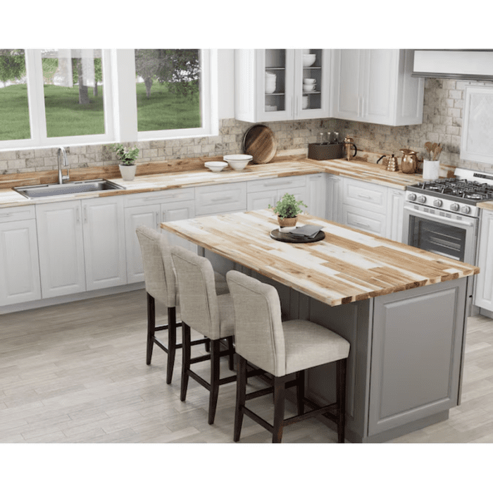 8-Ft X 25-In X 1.5-In Finger-Jointed Natural Acacia Butcher Block Countertop - Image 5