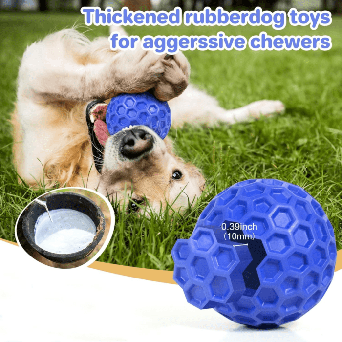 Indestructible Squeaky Dog Ball, Relieves Anxiety, Cleans Teeth, Interactive Chew Toy for Aggressive Chewers, Dog Toy for Large Breeds, Outdoor Waterproof - Image 3