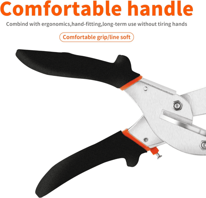 Multifunctional Trunking/Miter Shears for Angular Cutting of Moulding and Trim, Adjustable at 45 to 135 Degree, Hand Tools for Cutting Soft Wood, Plastic, PVC, with Replacement Blades - Image 4