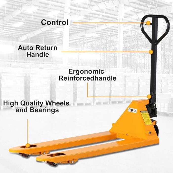 Pallet Jack Truck, 5500Lbs Capacity 27" W X 48" L Forks Manual Standard Duty Pallet Truck - Image 5