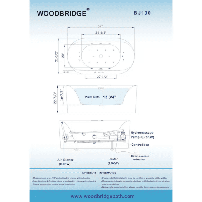 Englewood 31.5-In X 59-In White with Polished Chrome Trim Acrylic Oval Freestanding Whirlpool and Air Bath Combination Tub Drain (Center Drain) - Image 15