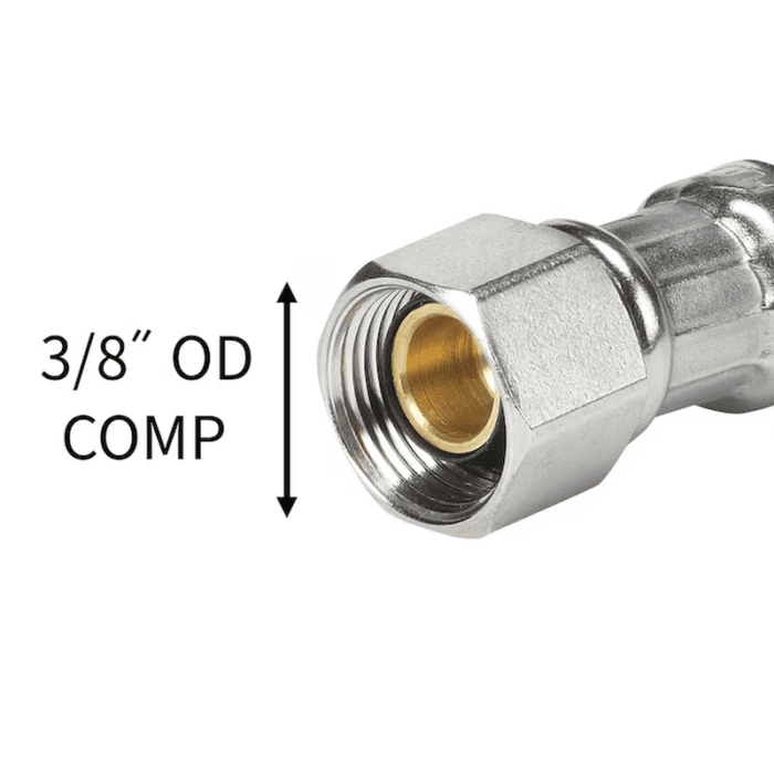 3/8-In Compression X 1/2-In FIP X 20-In Braided Stainless Steel Flexible Faucet Supply Line - Image 6