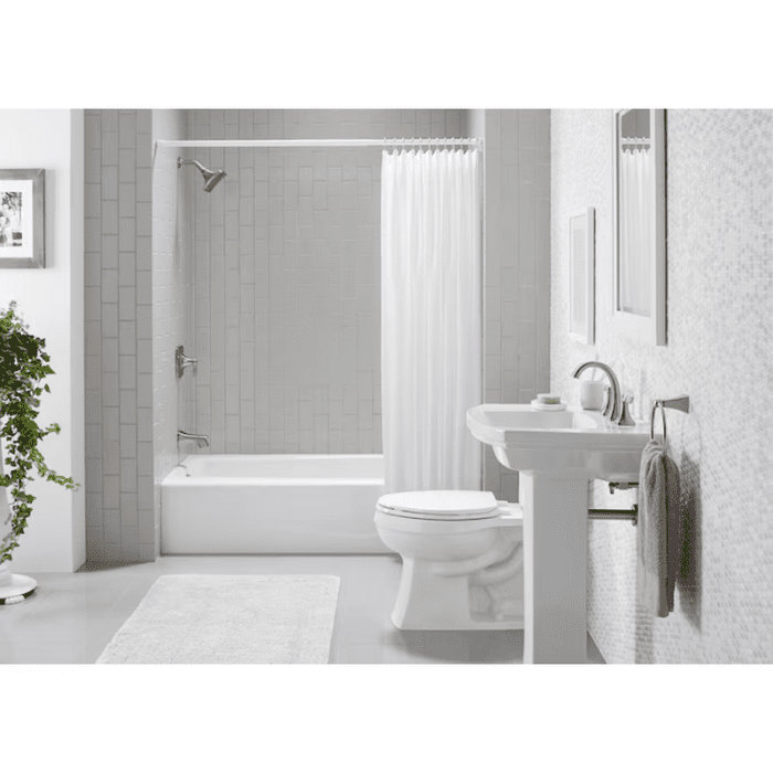 Villager 30.25-In X 60-In White Cast Iron Alcove Soaking Bathtub (Left Drain) - Image 5