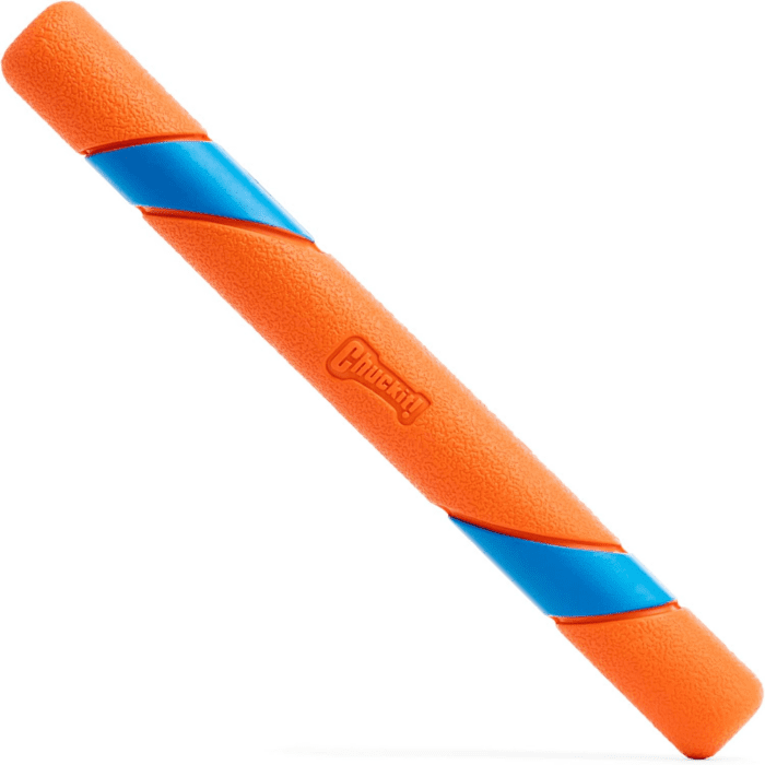 Ultra Fetch Dog Stick for All Breed Sizes - Perfect for Small, Medium, and Large Dogs - Outdoor Fetching and Throwing Pet Toy - Made from Durable Rubber - 12 Inches - Orange and Blue - Image 4