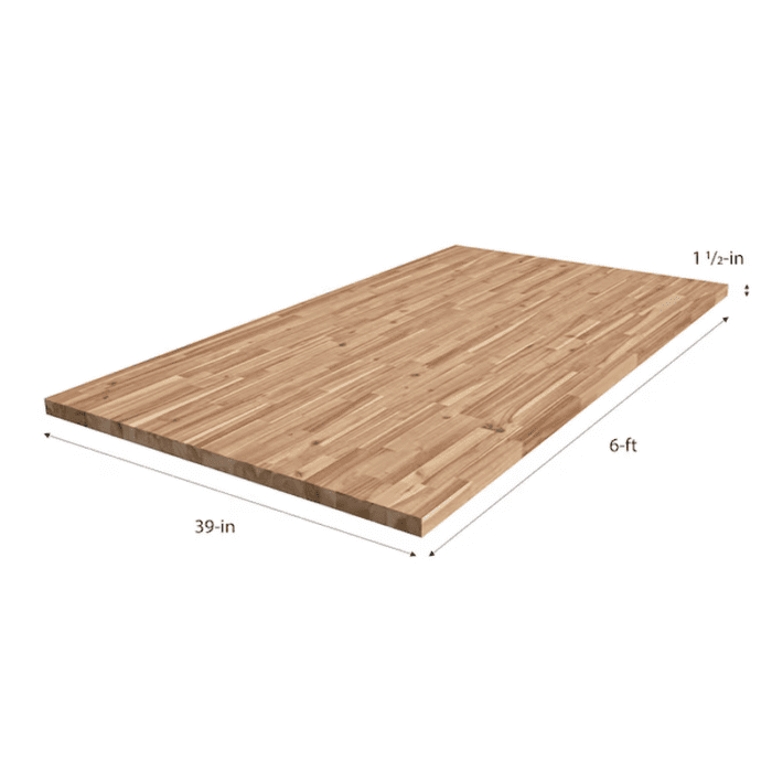 6-Ft X 39-In X 1.5-In Finger-Jointed Natural Acacia Butcher Block Countertop - Image 9