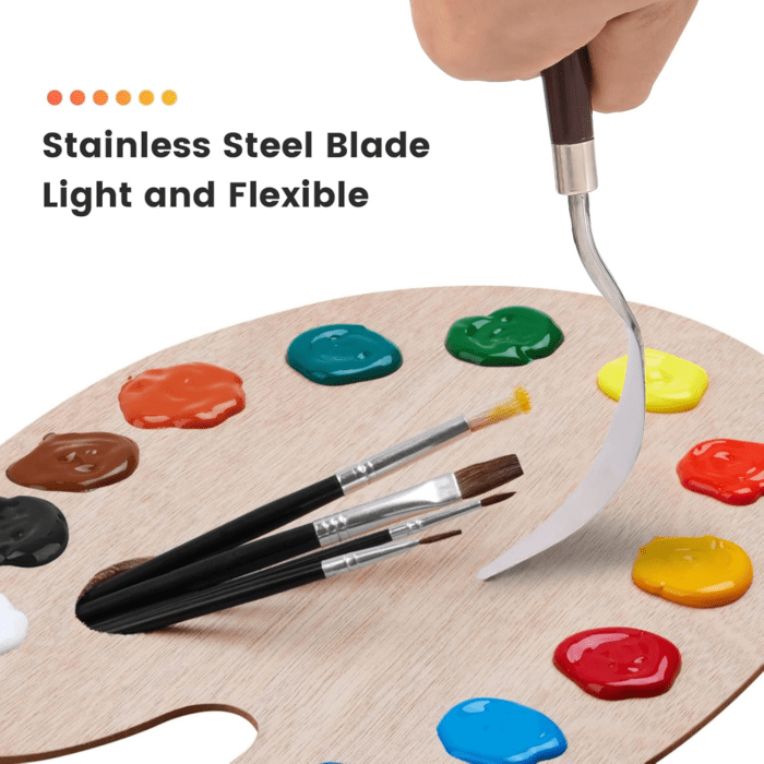 10PCS Palette Knife, Stainless Steel Painting Knife Set, Flexible Spatula Pallet Knife, Metal Artist Knives, Oil Painting Accessories Color Mixing Scraper for Oil, Canvas, Acrylic Painting by - Image 5