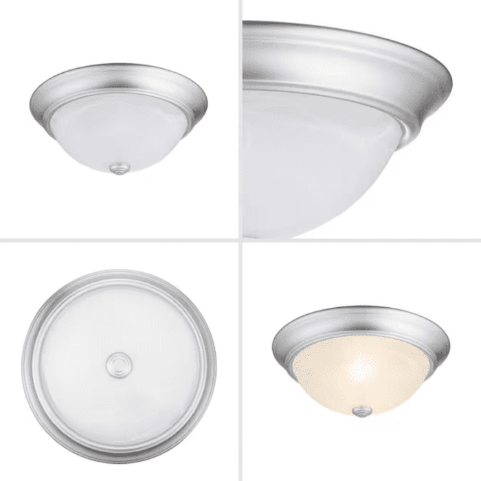 2-Light 13-In Brushed Nickel Led, Flush Mount Light - Image 5