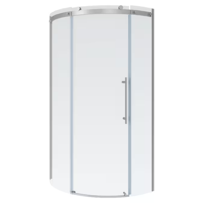 Elevate Brushed Nickel 34-5/8-In to 35-In W X 72-In H Frameless Corner Sliding Soft Close Shower Door - Image 5