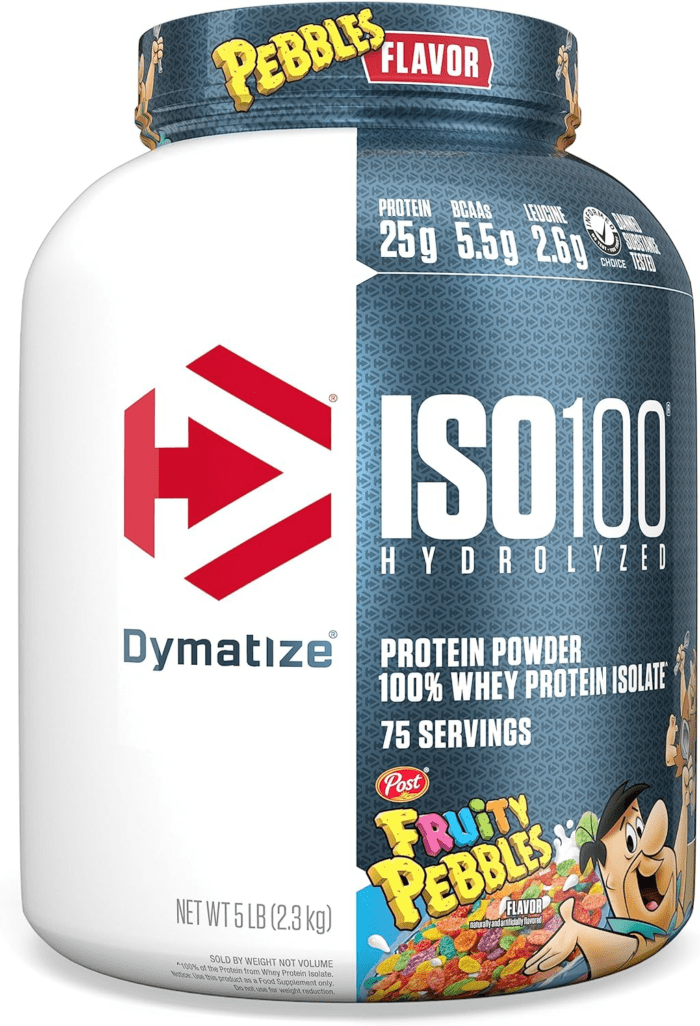 ISO100 Hydrolyzed Protein Powder, 100% Whey Isolate, 25G of Protein, 5.5G Bcaas, Gluten Free, Fast Absorbing, Easy Digesting, Fruity Pebbles, 5 Pound