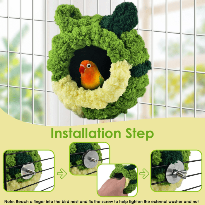 Bird Nest, Conure Breeding House Parrotlet Snuggle Hut Lovebird Bed for Conure, Lovebird, Canary, Finch, Coneshape Birds, Hamster, Small Pets - Image 3