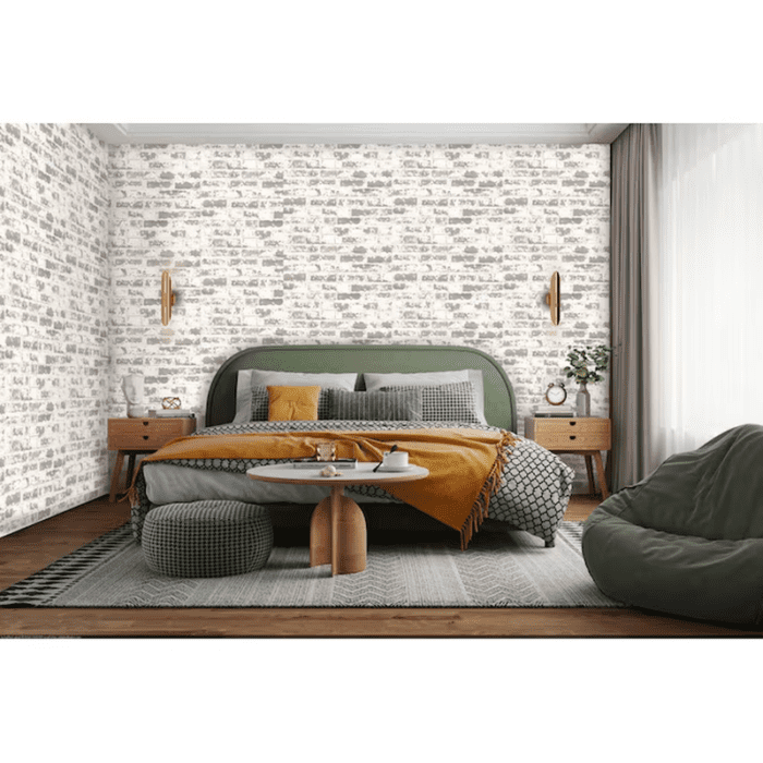 48-In X 96-In Embossed White MDF Faux Brick Wall Panel - Image 9