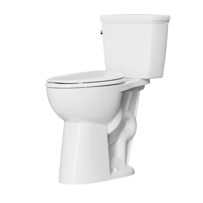 White Elongated Tall Height Soft Close 2-Piece Toilet 12-In Rough-In Watersense 1.28 GPF - Image 3