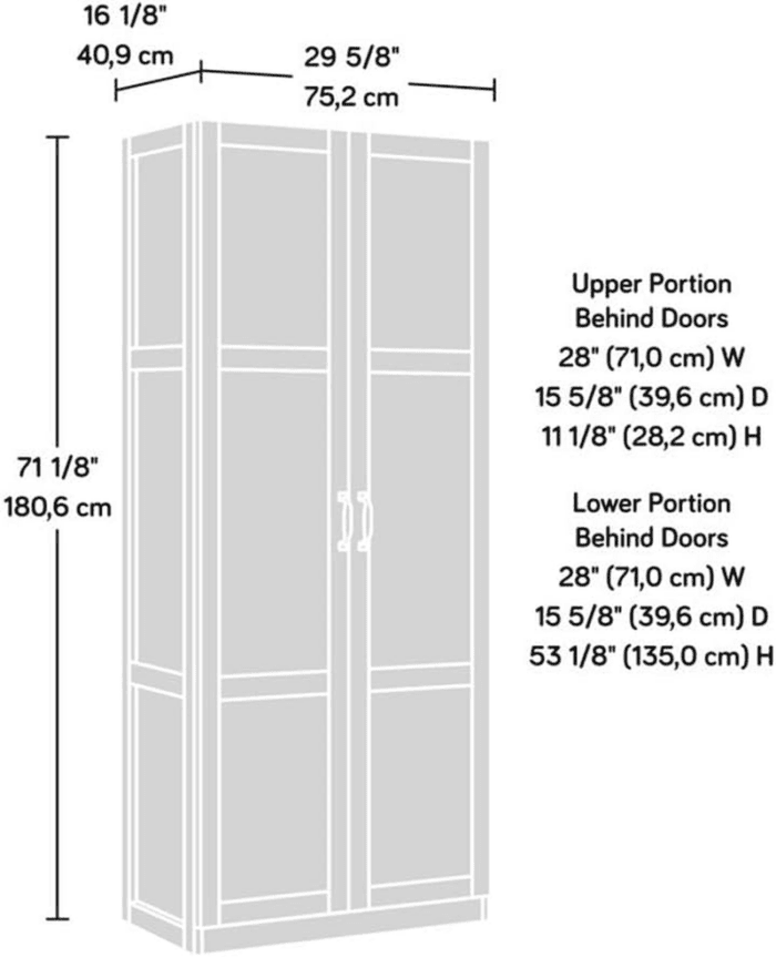 Select Storage Cabinet, Pantry Cabinet Kitchen Storage with Adjustable Shelves, Bathroom Storage Cabinet, in Silver Sycamore - Image 3