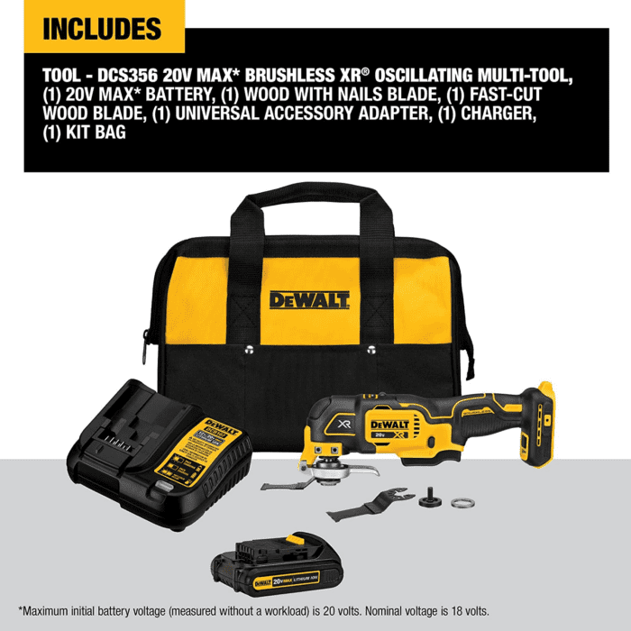 20V MAX XR Oscillating Tool Kit, 3 Speed, with Blades, Battery and Charger Included (DCS356C1) - Image 3