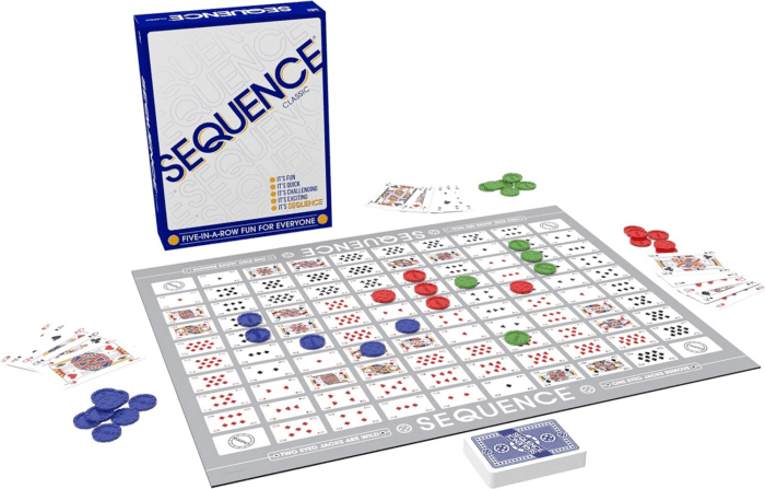 SEQUENCE- Original SEQUENCE Game with Folding Board, Cards and Chips by  ( Packaging May Vary ) White, 10.3" X 8.1" X 2.31" - Image 2