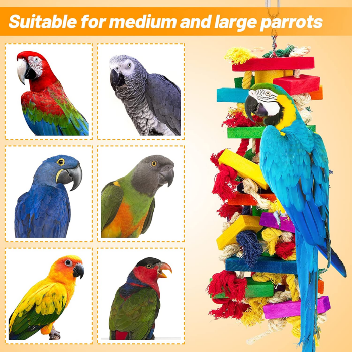 Extra Large Bird Parrot Toys for Macaws, African Grey, Amazon Parrots Christmas Bird Gifts - Image 4