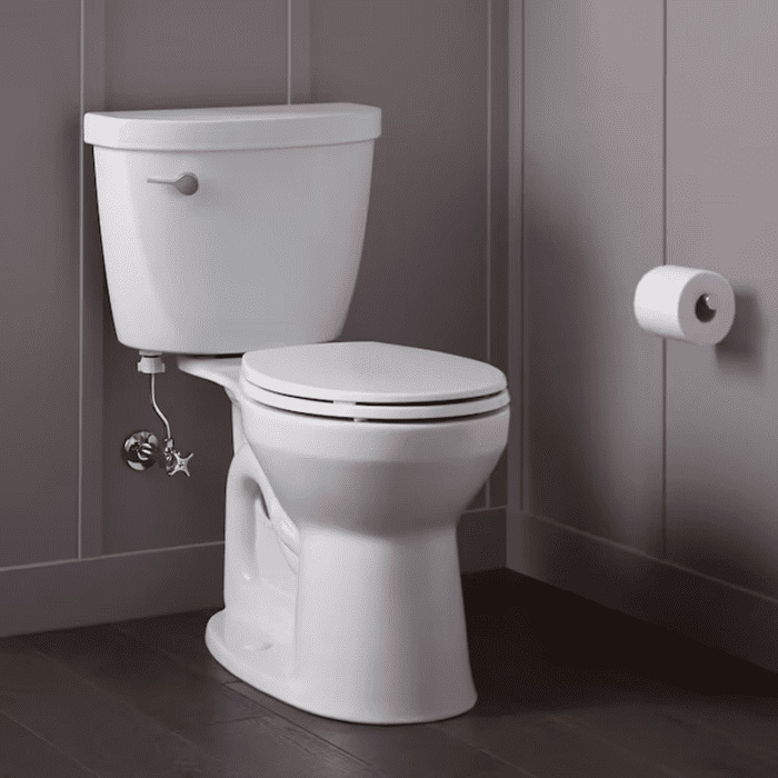 Cimarron White round Chair Height Soft Close 2-Piece Toilet 12-In Rough-In Watersense 1.28 GPF - Image 2