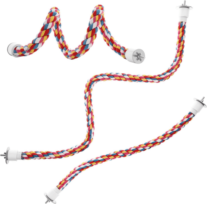 Bird Rope Perches,Parrot Toys 21 Inches Rope Bungee Bird Toy (21 Inches)[1 Pack] - Image 5