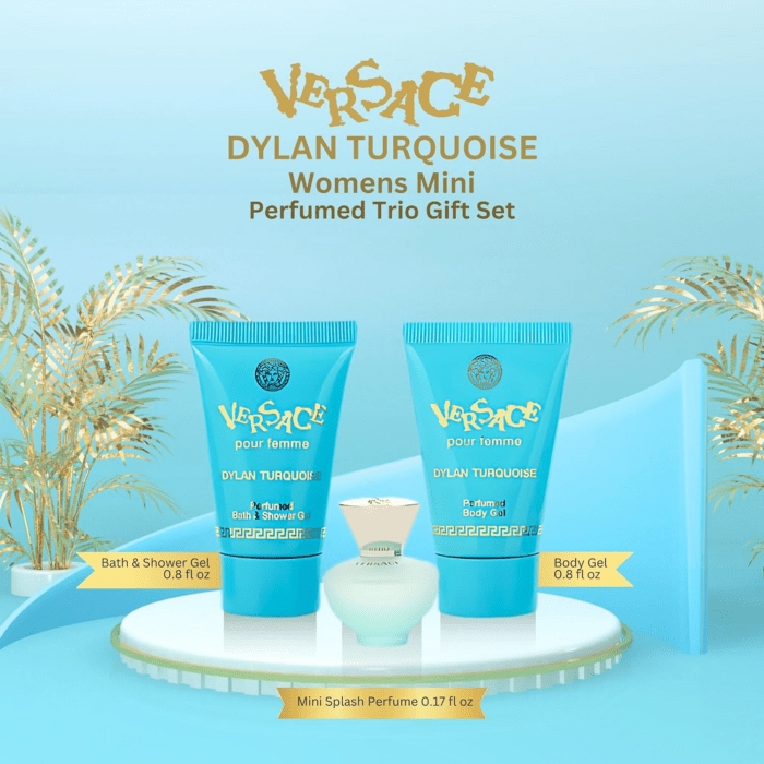 Dylan Turquoise Womens Mini Perfume Trio Gift Set - Image 3