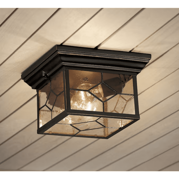 Litshire 2-Light 9.05-In Oil Rubbed Bronze Indoor/Outdoor Flush Mount Light