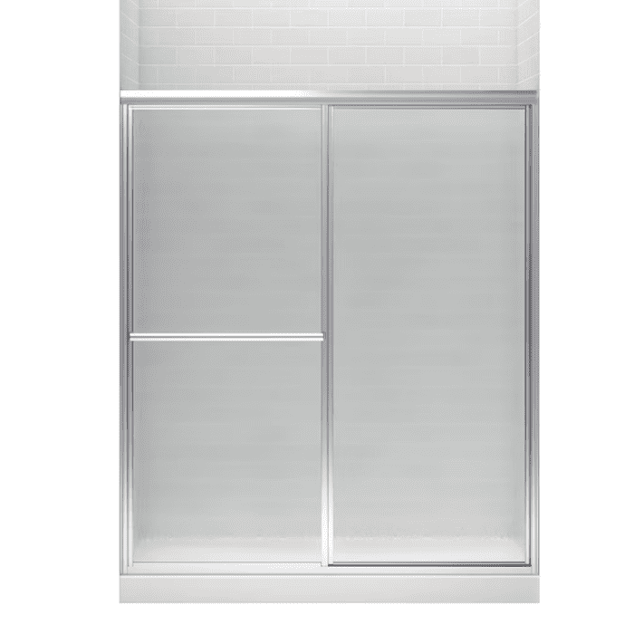 Deluxe Silver 54-In to 60-In W X 70-In H Framed Sliding Shower Door - Image 3