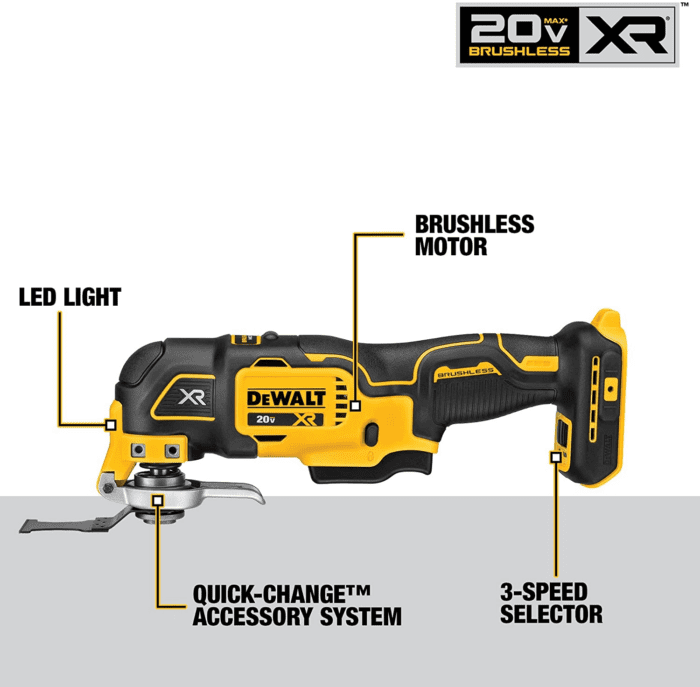 20V MAX XR Oscillating Tool Kit, 3 Speed, with Blades, Battery and Charger Included (DCS356C1) - Image 2