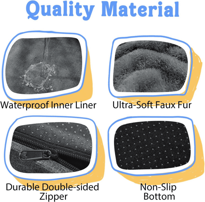 Washable Orthopedic Large Dog Bed - Removable Orthopedic Foam Dog Beds with Bolsters Waterproof Large Dog Bed and Non-Slip Bottom Extra Large Dog Bed Sofa - Image 4