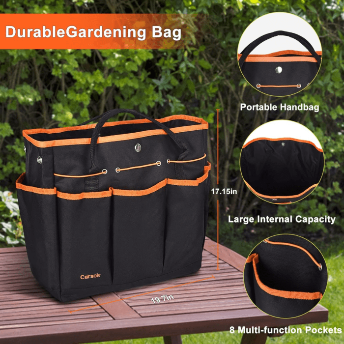 Garden Tools Set,  10 Piece Stainless Steel Heavy Duty Gardening Tools Set for Planting Pruning Gardening Kit with Durable Gardening Bag Gloves Gift Box Ideal Garden Gifts for Women Men(Orange) - Image 6