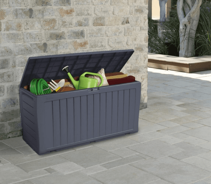 Marvel plus 71 Gallon Resin Deck Box-Organization and Storage for Patio Furniture Outdoor Cushions, Throw Pillows, Garden Tools and Pool Toys, Dark Grey - Image 9