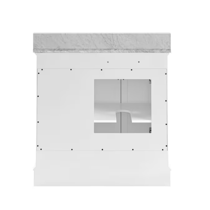 Roveland 36-In White Undermount Single Sink Bathroom Vanity with Carrara Natural Marble Top - Image 18