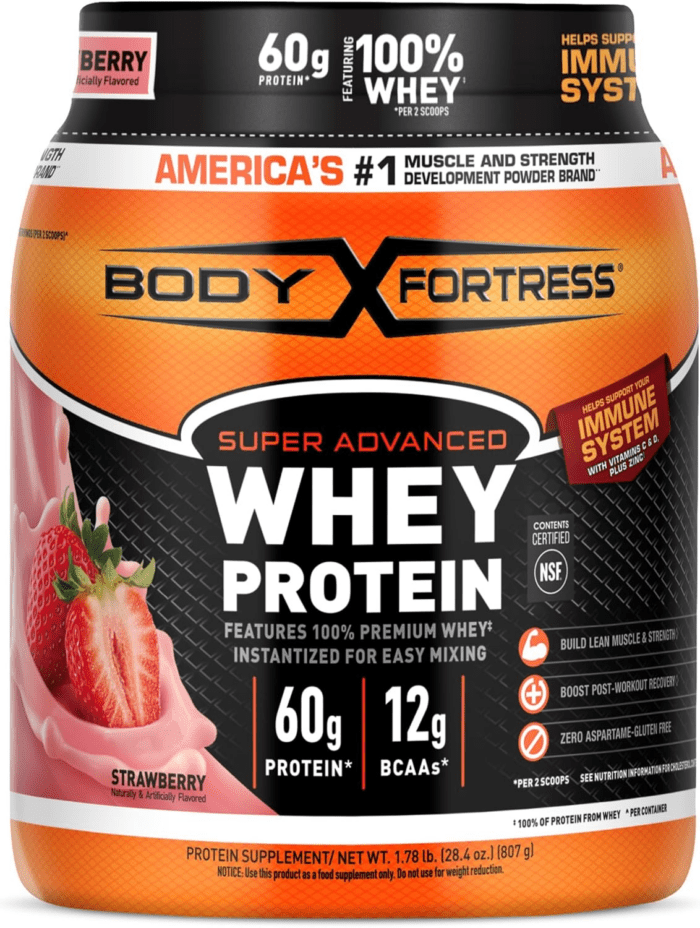 100% Whey, Premium Protein Powder, Strawberry, 1.78Lbs (Packaging May Vary)